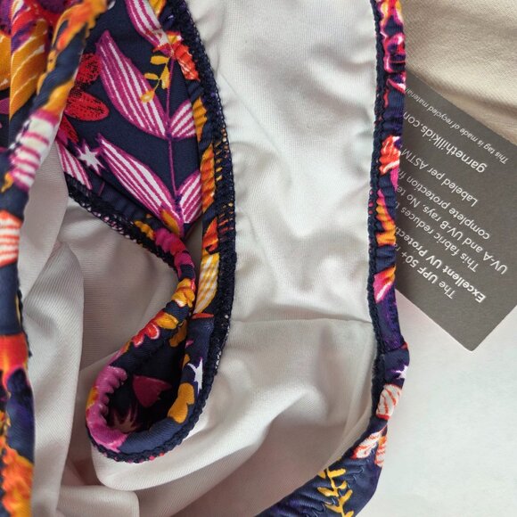 Garnet Hill Girls Size 8 Wave Rider Scrunch Back One Piece Swimsuit Floral NEW - Picture 7 of 8